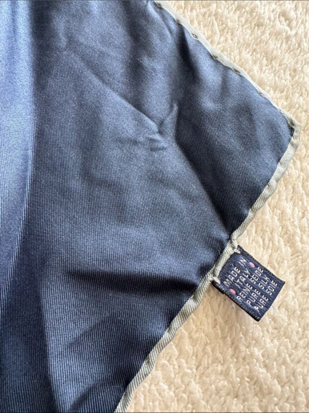 Vintage Burberry Silk Scarf Navy Plaid Nova Check Square Classic Luxury - Picture 8 of 16